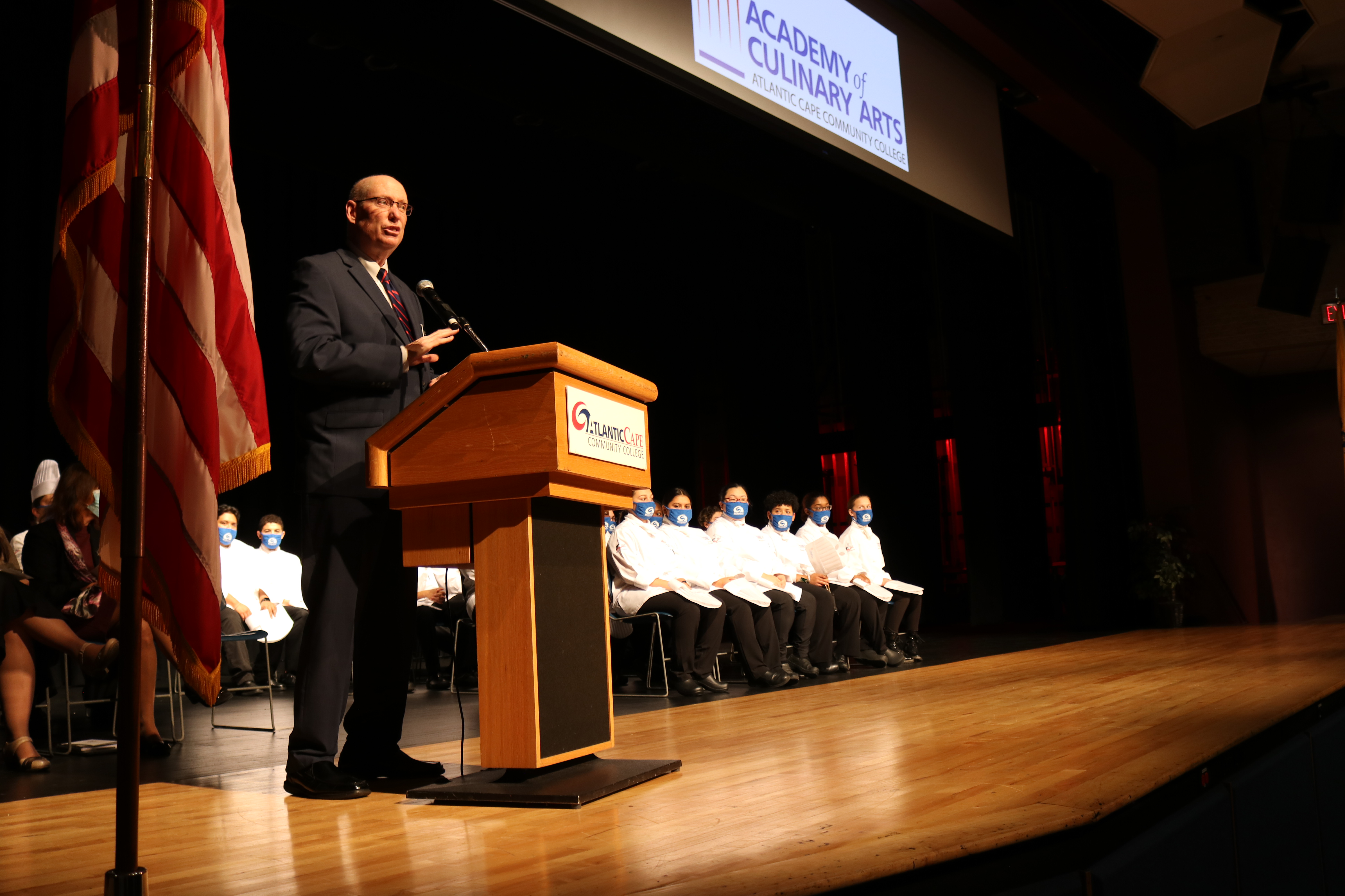 Chef Tim O'Donnell addresses the students